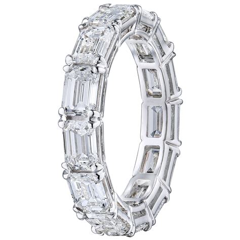 Channel East West Set Emerald Cut Diamond Eternity Band